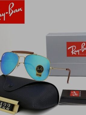 Ray-Ban Men’s Blue Lens Aviator Sunglasses